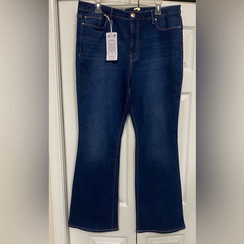 Seven7 Felicity High Rise Slim Flare Everest Jeans womens Zs-14-Retro-Influenced